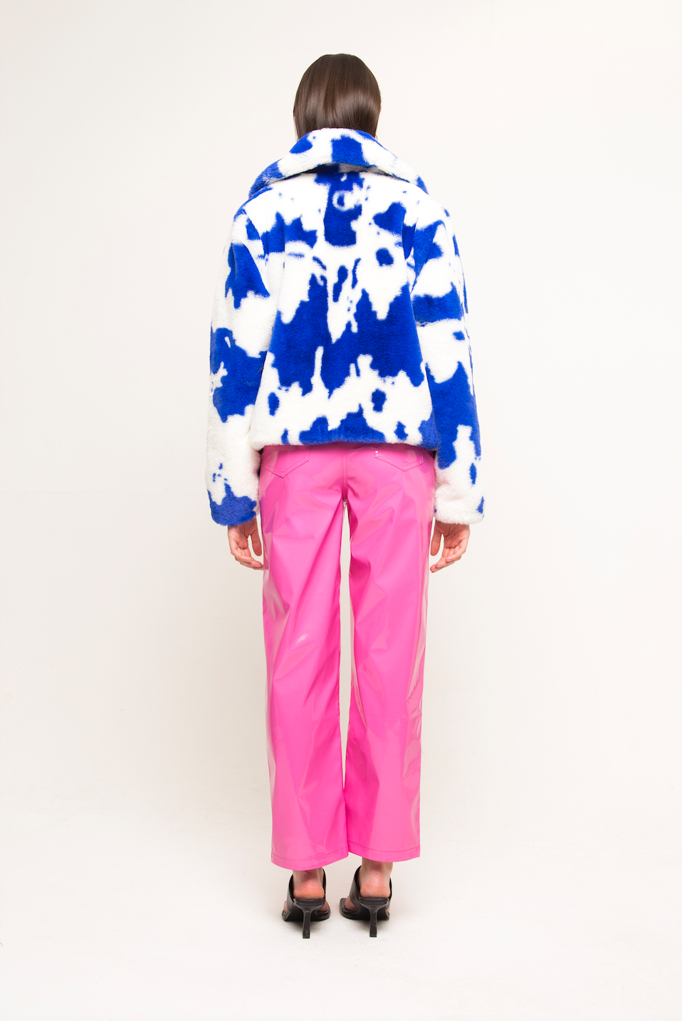 JAX FAUX FUR COAT BLUE COW